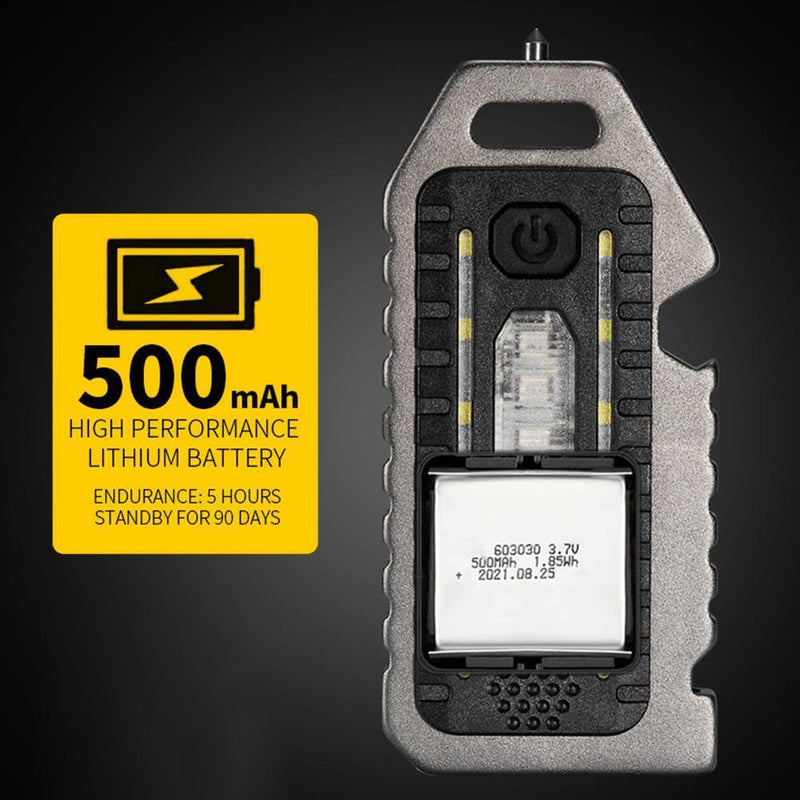 Pocket Clip Flashlight Keychains Outdoor Camping Cycling LED Work Light (A)