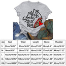 Independence Day Print Leopard Love Letter T-Shirt (Light Grey M)