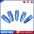 5pcs Bicycle Presta High Aluminium Pressure Valve Caps Dust Covers (Blue)