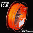 50m 30LB Fly Fishing Backing Line 8 Strands Wire Fishing Tackle (Orange)