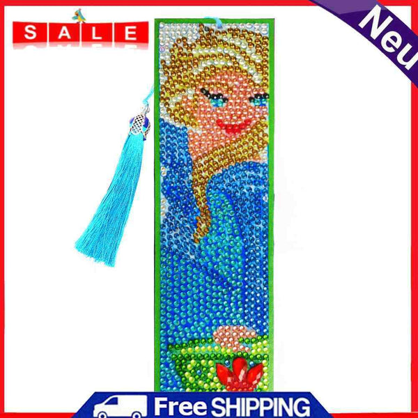 DIY Diamond 5D Bookmark Leather Tassel Special Shape Rhinestone Painting Kit