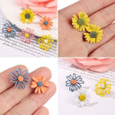 Pairs Small Women Cute Asymmetrical Daisy Flower Stud Earrings Jewelry Earrings