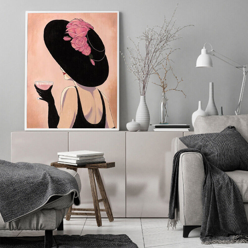 Modern Lady Drawing Frameless DIY Oil Paint by Numbers Canvas Home Decor