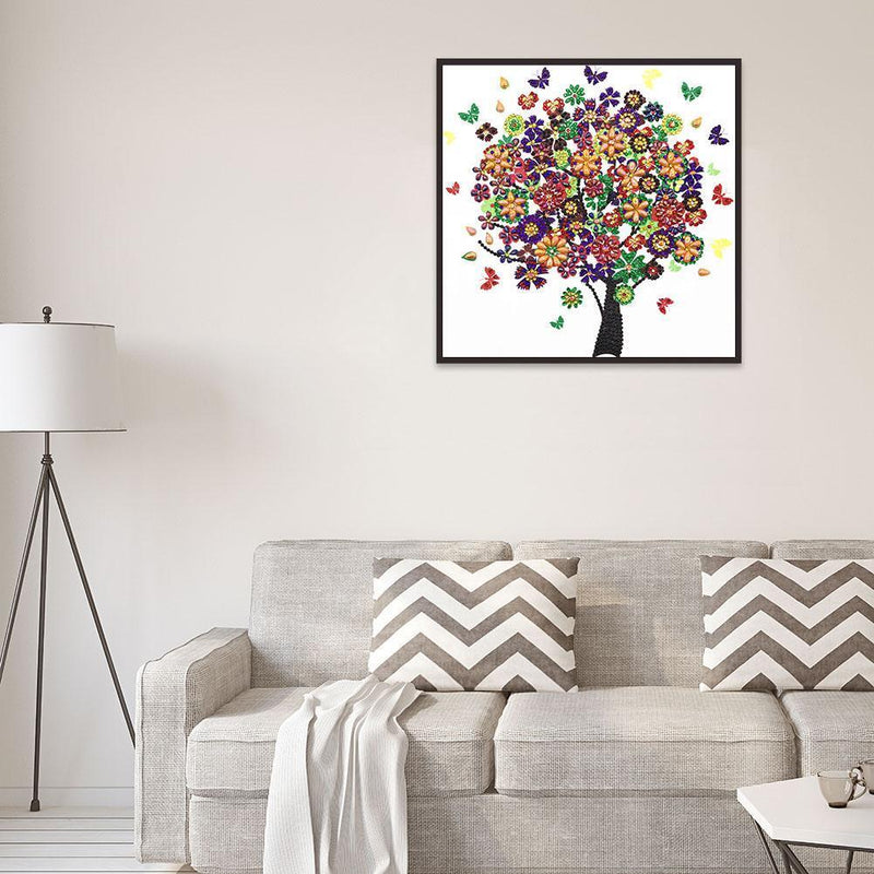 5D DIY Special Shaped Diamond Painting Butterfly Tree Embroidery Kits Home Decor