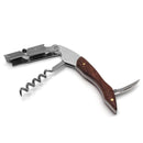 Portable Stainless Steel Wine Bottle Opener Wooden Handle Screw Corkscrew