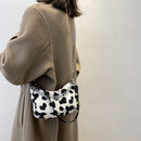 Chain Animal Print Underarm Bag Women Plush Furry Shoulder Purse (Style 1)