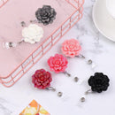 Stationery Clip ID Name Card Rose Shape Badges Holder Key Ring Badge Reel