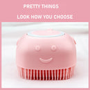 Silicone Pet Cat Bath Massage Brush Shampoo Grooming Comb Scrubber (Pink) Newly