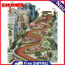 Street Scenery Cross Stitch Set 14CT Stamped Embroidery Kits DIY Home Decoration