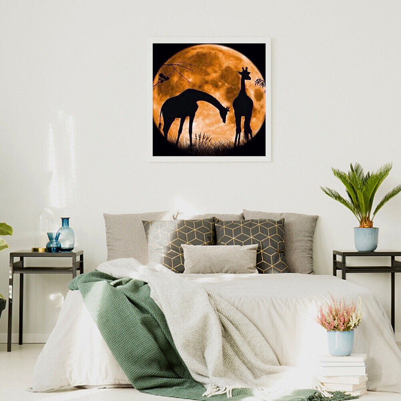 Full Round Drill Diamond Painting DIY Silhouette Giraffe Embroidery Mosaic Craft