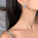 Zircon Drop Dangle Elegant Rhinestone Ear Stud Ear Clip Angel Wings Earrings