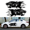 2pcs Lion Totem Decals Car Stickers Personality Auto Side Body Stickers Black