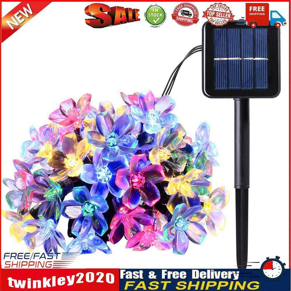 50LED 9.5m Solar Cherry Blossom String Light Decorative Lamp (Four Colors) Newly