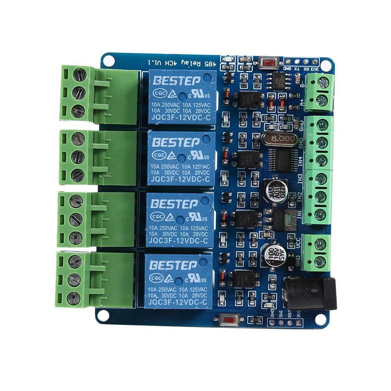 Modbus-Rtu 4 Way 12V Relay Module Switch 4 Way Relay Output RS485 Communication