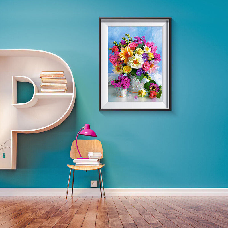 30x40cm Oil Painting By Number Colorful Flower Cluster DIY Drawing No Frame