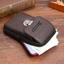 Casual Litchi Pattern Clutch Men PU Leather Belt Purse Card Holder Small Wall