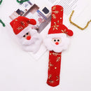 12X Christmas Santa Snowman Slap On Bracelet Wrist Band Party Novelty Favor Gif~