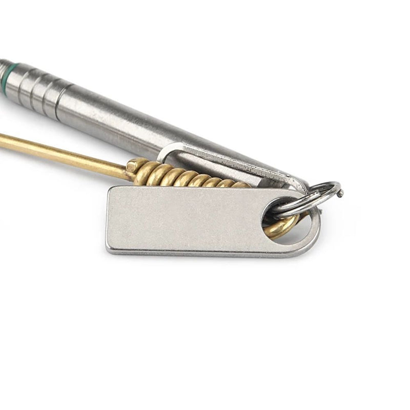 EDC Multi Tool Titanium Plate DIY Name Tag Anti-Lost Pet Keyring Pendant