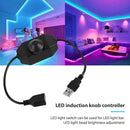 1CH Brightness Adjustment 5V USB Knob LED Strip Light Dimmer Switch (Black)