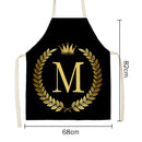 Letter M Kitchen Linen Apron Waterproof Household Cleaning Bibs (82x68cm)