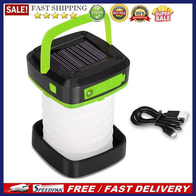 Solar Powered Rechargeable Collapsible LED Lanterns Emergency Camping Flashli
