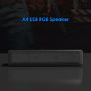 A4 6W RGB USB Wired Sound Bar for PC Home Theater TV Stereo Surround Speaker