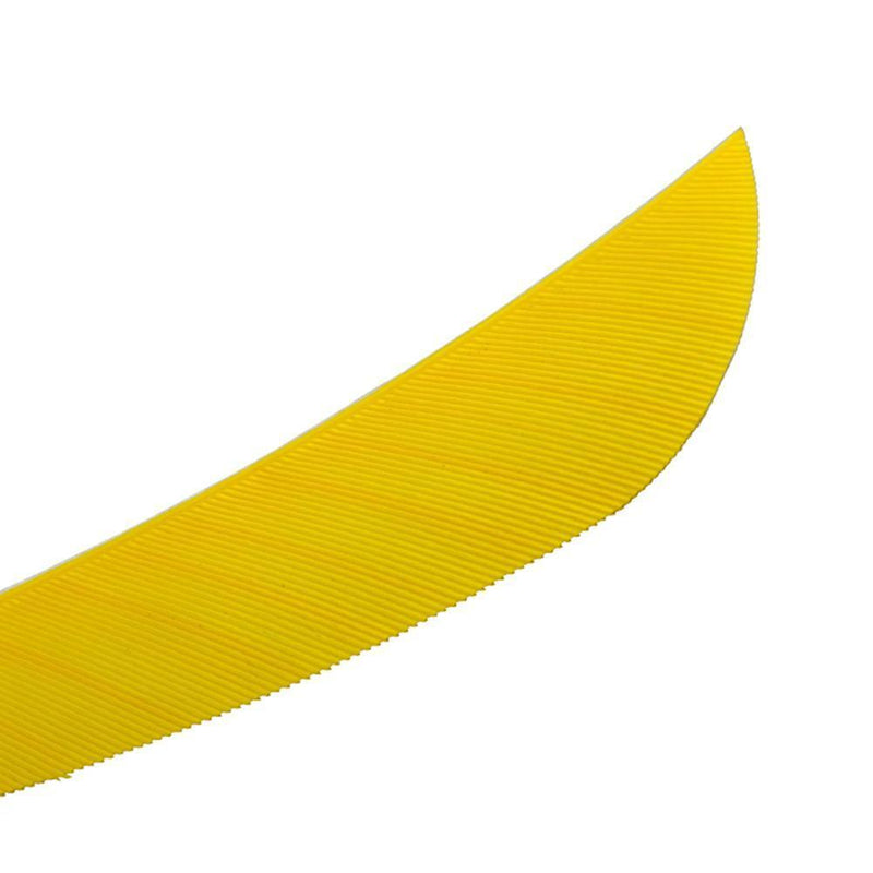 10pcs 4 inch Water Drop Turkey Feathers Arrow Real Feathers Vanes (Yellow)