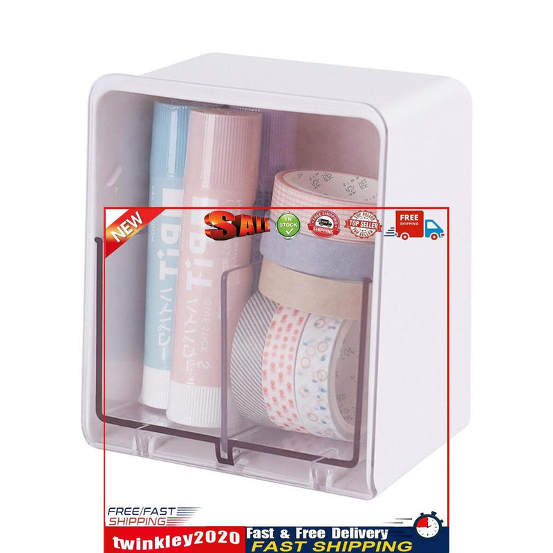 Cotton Swabs Qtips Storage Organizer 2 Grids Separate Holder Box (White) Newly