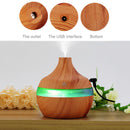 USB 300ml Humidifier Purifier Wood Grain LED Essential Oil Diffuser