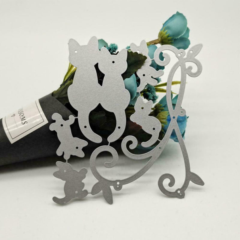 1x Love Cats Metal Cutting Dies Scrapbooking Cuts Cards Making Stencil C0W9