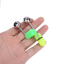 Night Fishing Rod Tip Night Light Twin Bells Ring Fish Bait Alarm (Green) Newly