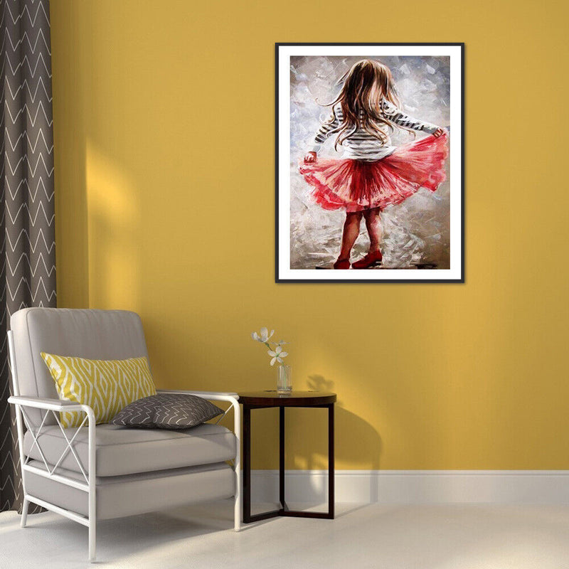 DIY Full Round Drill Diamond Painting little girlMosaic Rhinestone Art Craf