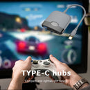 3 in 1 for NS Type-C to 4K HDMI-Compatible USB 3.0 PD HDTV Extender (Gray)