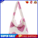Retro Women Plush Leopard Love Shoulder Bag Autumn Winter Handbags (Heart)