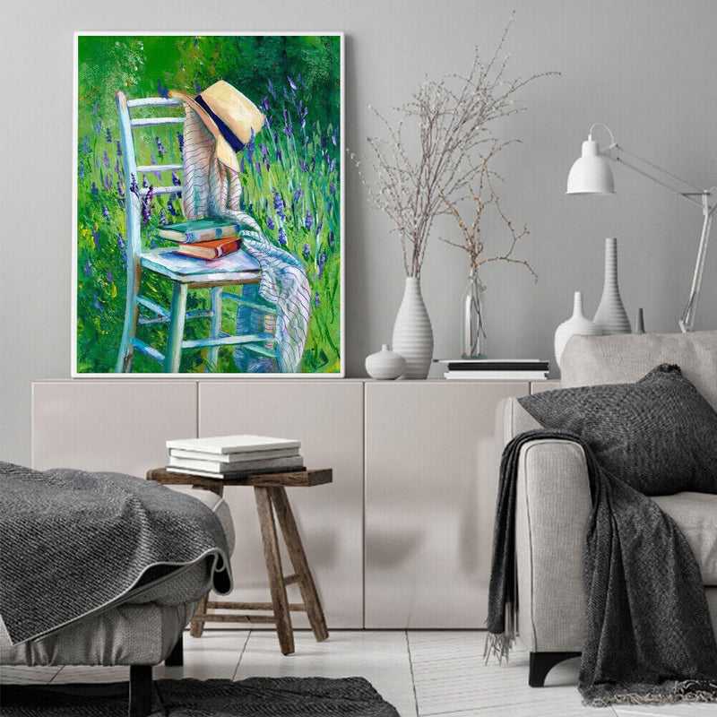 DIY Paint By Number Kit Chairs on The Grass Abstract Acrylic Paint Craft Gifts