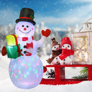 Rotate LED Luminous Inflatable Snowman Air Pump Christmas Holiday Party Ornament