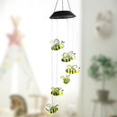 Solar Power Wind Chime Lamps Honey Bee Outdoor Hanging Light Home Garden Decor