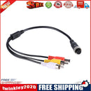 4P Aviation Head Female Plug to 2RCA Male DC Male Extension Adapter Cable