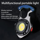 Multi-function LED Flashlight Outdoor Keychain Light Strong Magnet Screwdriver.