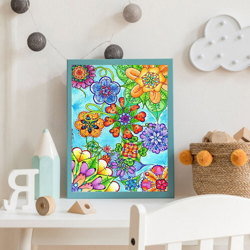 Colorful Flower Oil Paint By Numbers Kit DIY Acrylic Painting on Canvas Crafts