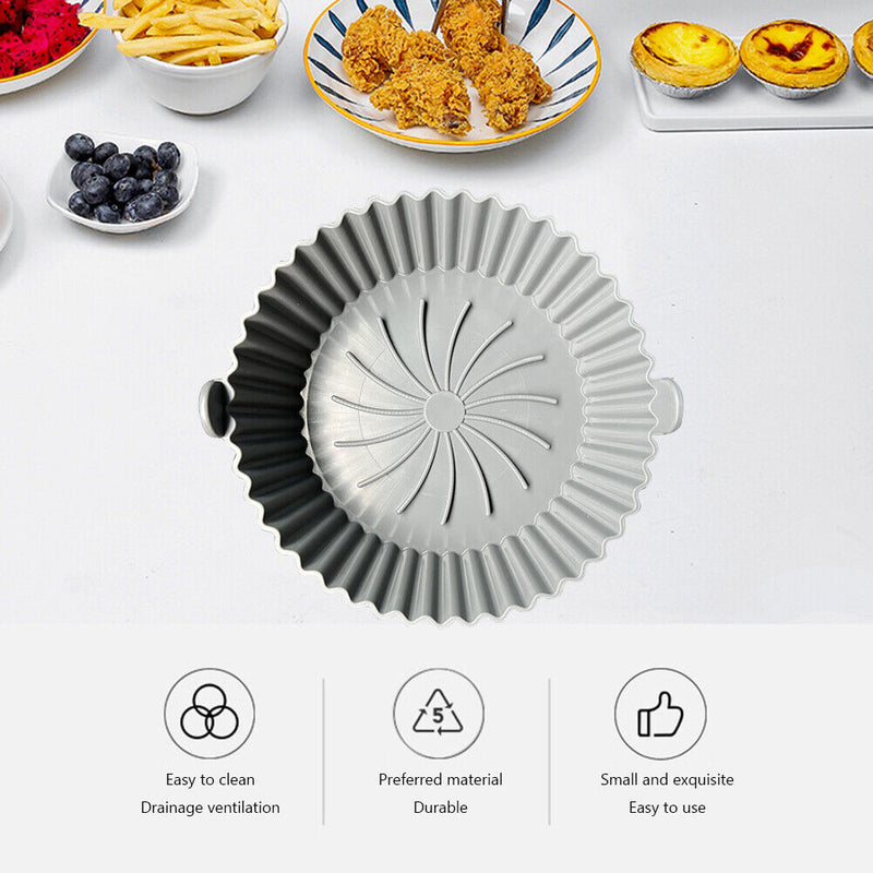 Air Fryer Liner Nonstick Kitchen Baking Parchment Steamers Pads (Grey) Newly