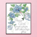 Partial Cross Stitch 11CT Counted Letter Flower Embroidery DIY Needlework