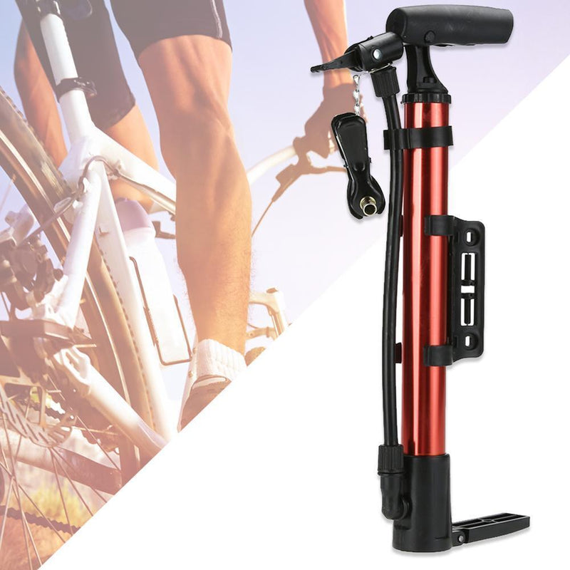 Portable Lightweight Aluminum Alloy MTB Cycling Bike Tire Air Pump(Red)