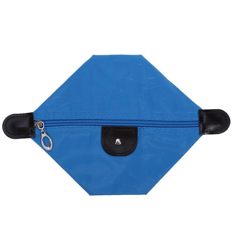 Women Zipper Ingot Shape Dumpling Handbag Cosmetic Bag Makeup Tote(Sky Blue