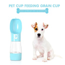 Portable Pet Water Bottle Dog Outdoor Leakage Proof Dispenser Feeder (Blue)