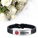Medical Warning Alert Bracelet Epilepsy Allergy Sign Wristbands (Diabetic) Newly