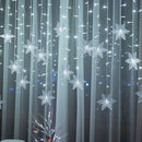 4m LED Snowflake Icicle Lamp Curtain String Lights Christmas Decor (EU CW) Newly