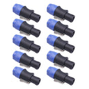 10pcs NL4FC Speaker Connectors 4 Pin Male Audio Speakon Ohm Plug (10x Blue)