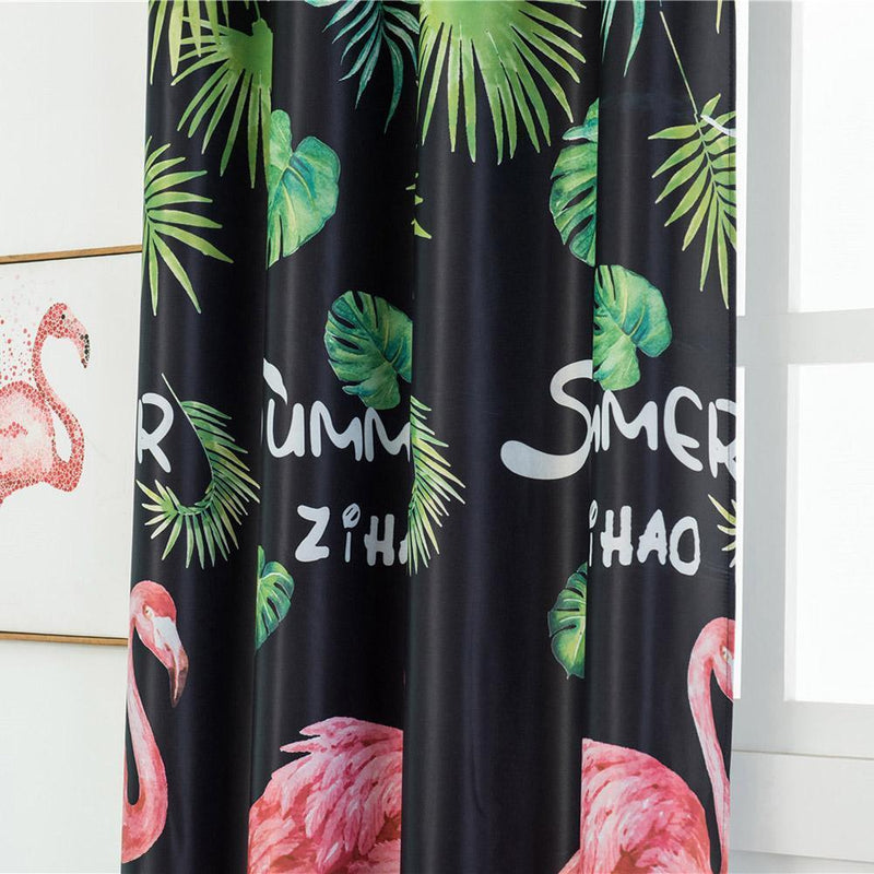Pink Birds Printed Home Blackout Curtains Bedroom Windows Decorative Drapes