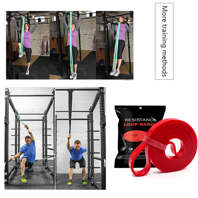 Elastic Resistance Band Exercise Workout Fitness Strength Belt (Red 13mm) Newly